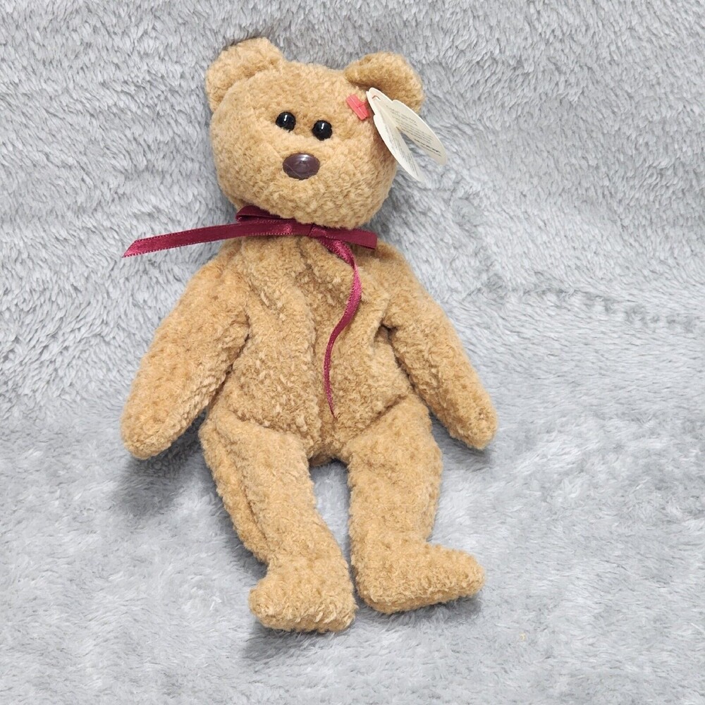 Beanie Babies Curly 1993 1996 RARE Baby Bear Toy Vtg - Picture 1 of 10